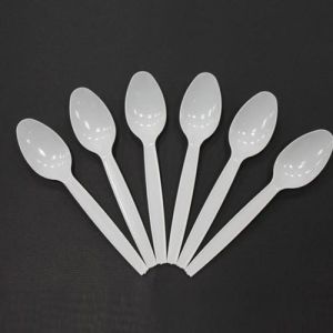White Disposable Plastic Spoon 50s