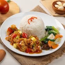 Ayam asam Manis + Nasi 