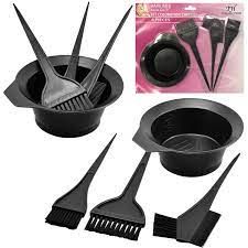 Set colorration cheveux 4 pieces, 4Pcs Hairdressing Brushes Bowl Combo Salon Hair Color Dye Tint Tool Set(Size: 4 Pcs, Color: Black)