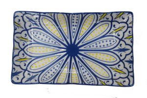 Vintage blue  square ceramics plate 2