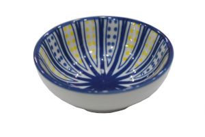 Vintage Blue Ceramics Small Round Sauce Bowl