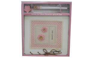 Vintage notebook set with flower pencil 