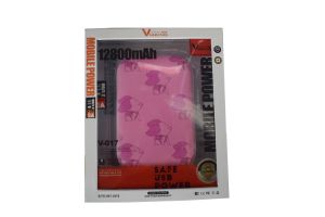 Viaking pinky color power bank, 12800mAh