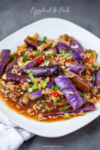 LONG EGGPLANT- with pork, chicken or veg (Dili club)