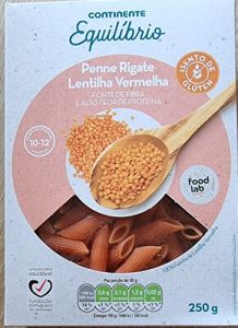 Penne rigate Continente equilibrio lentinha verm 250g