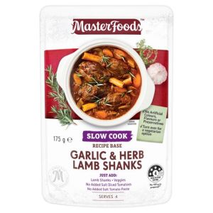 MASTERFOOD RB GARLIC & HERB LAMB SHANKS 175G
