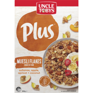 Uncle Tobys Plus Fibre  Muesli Flakes 820g