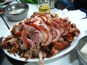 Jokbal (Steamed Pig's Trotter Served With Various side dishes and mix vegetable)