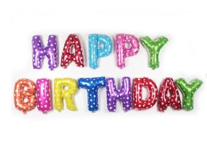 Letter Foil ballons Happy Birthday s mixed color size, 17``