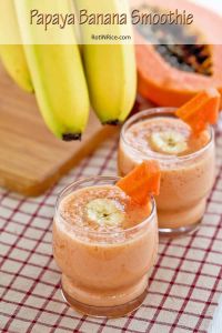banana + papaya (with Coconut Milk, Yoghurt, Cinnamon powder,Topping,moringa powder)