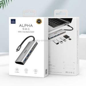 WIWU Alpha 532ST 5 In 1 Multi-function USB-C / Type-C HUB Adapter
