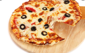 Michellia (Tomato sauce, cheese, ham, pepperoni, black olives, prawn, anchovies, chili)