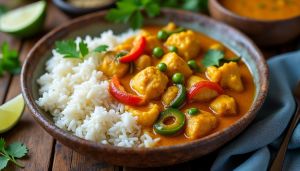 LAIT DE COCO CURRY (rice,onion,tomato,chilie,prawn,lime & coconut milk)