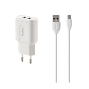REMAX 2.4A Dual USB Charger SET RP22 with type-C cable