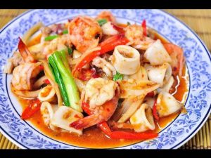 50. Phad Prik Ta-Le (Spicy fried stir food in chili sauce)