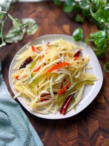 hot and sour  sherdded potato