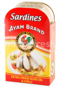 Ayam brand sardines in extra virgin olive oil & Chilli 120g