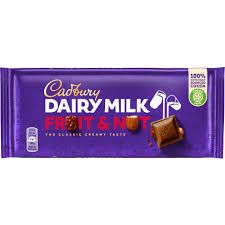 Cadbury leite com frutos secos e passas 110g