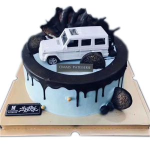 White car fresh cake, 6 inches 