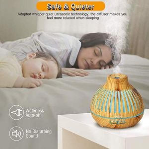 Essential Oil Diffusers with Remote, 400ml Diffusers for Essential Oils Large Room, Aroma Diffuser with 4 Timer