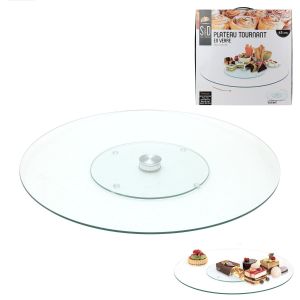 Plateau Tournant 30 Cm En Verre Special Patisserie Aperitif Cuisine