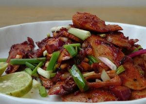 Sambal sliced meat pork