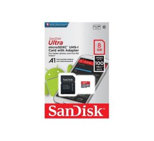 sandisk ultra microSDHC UHS-1 card with adapter  8HGB speed up to 100