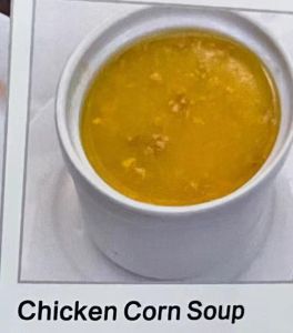 chicken corn soup鸡茸栗米汤	