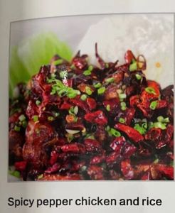 spicy pepper chicken and rice 咸鱼茄子饭