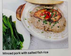 minced pork with salted fish rice (D02)咸鱼肉饼饭			