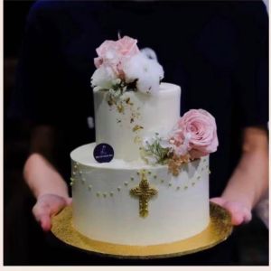 Church Cake 2 stories, 13inches + 8 inches