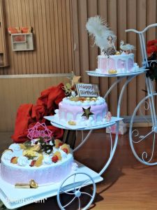 White Bicycle Happy Birthday cake, 14inches, 10 inches,  8 inches