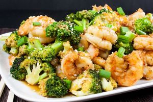 fried broccoli with shrimp西兰花炒虾球