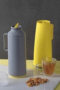 Tramontina Vacuum Insulated Carafe | Termal Water Flask 1 Liter | Polypropylene with Internal Glass Liner | Thermal beverage dispenser Exata Yellow