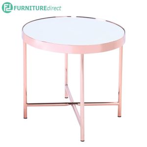 Xander Oval Coffee Table In Copper Colour Frame With Mirror Top 425X 465Mm