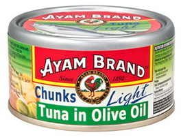 Ayam brand Tuna Chunks in Olive Oil light 110g